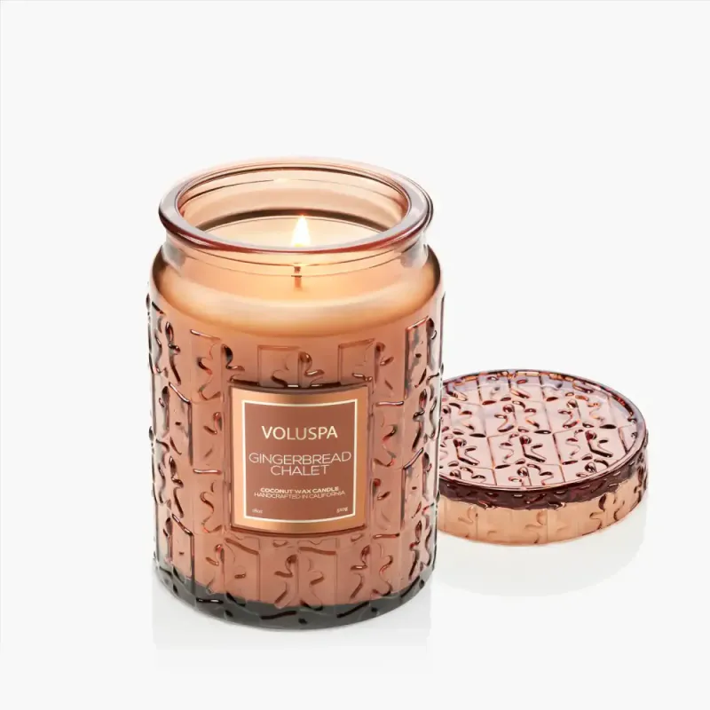 Voluspa Gingerbread Large Glass Jar 100timer