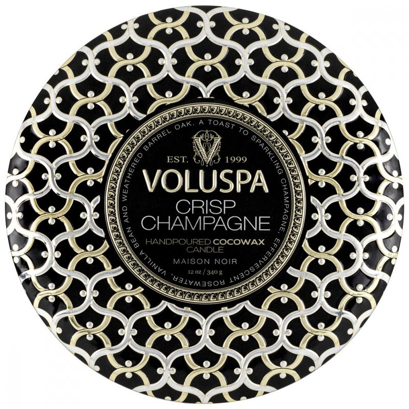 Voluspa Crisp Champagne 3-Wick Tin Candle 40timer