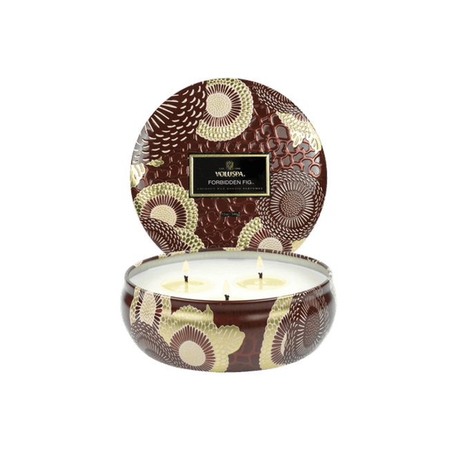 Hovedbilde Voluspa Forbidden Fig 3-Wick Tin Candle 40timer