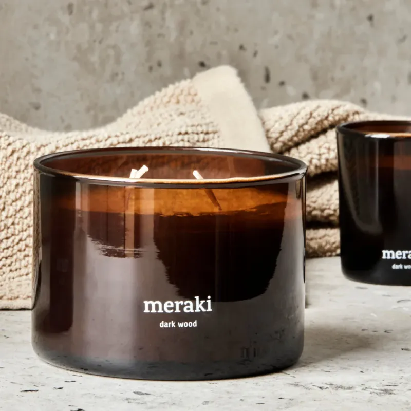 Meraki Scented Candle Dark Wood - Brown 340g