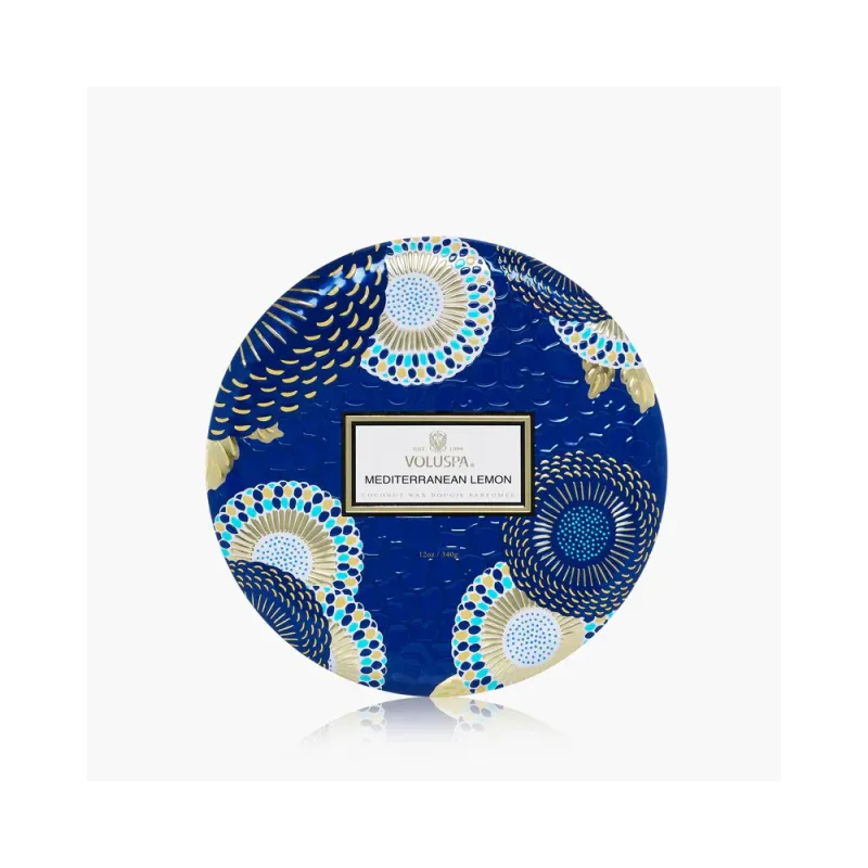 Voluspa 3 Wick Tin Candle - Mediterranean Lemon