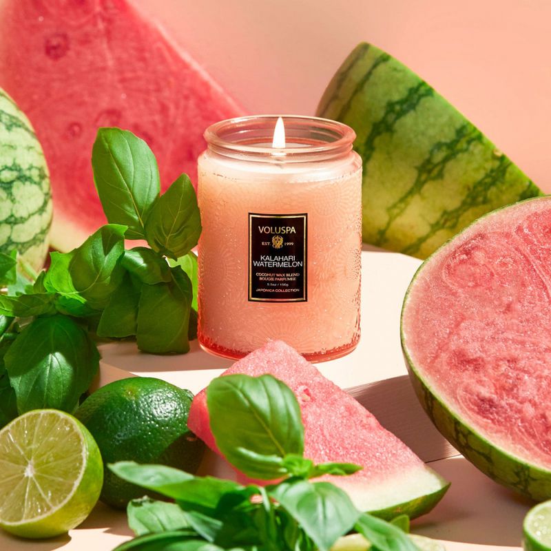 Voluspa Kalahari Watermelon Mini Large Glass Jar 50timer