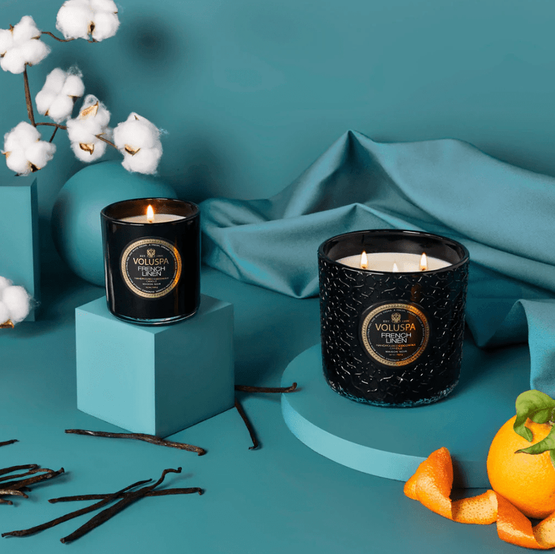 Voluspa French Linen Classic Boxed Candle 60timer
